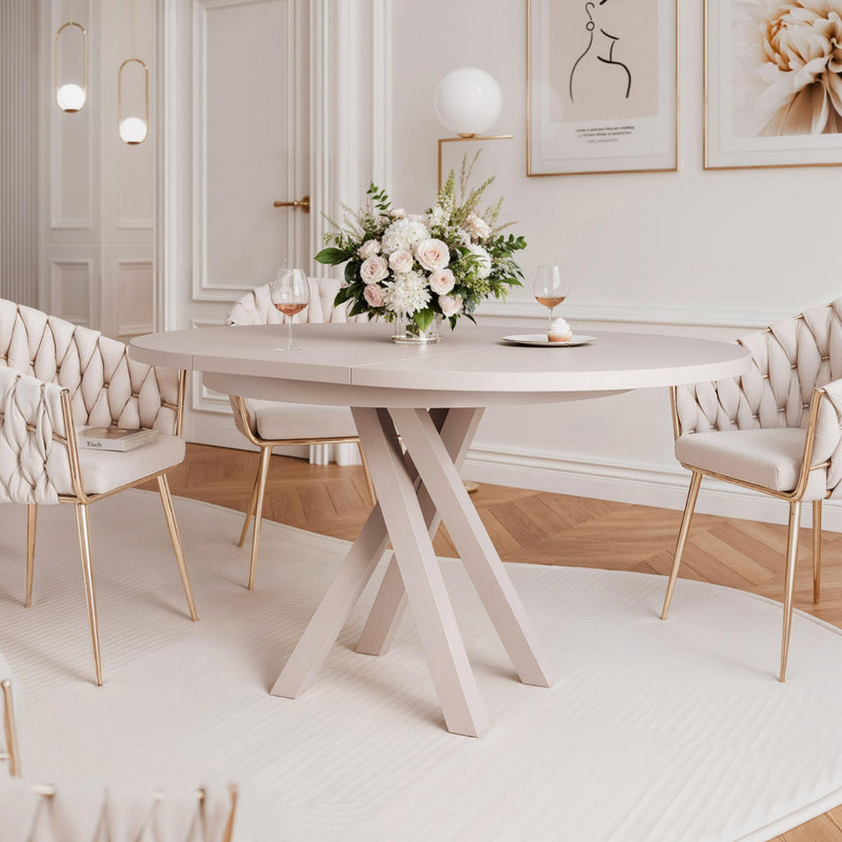 AUSZIEHTISCH LORIEN 100/140/75 cm Kaschmir - Kaschmir, Holzwerkstoff/Metall (100/100/75cm) - Idohome