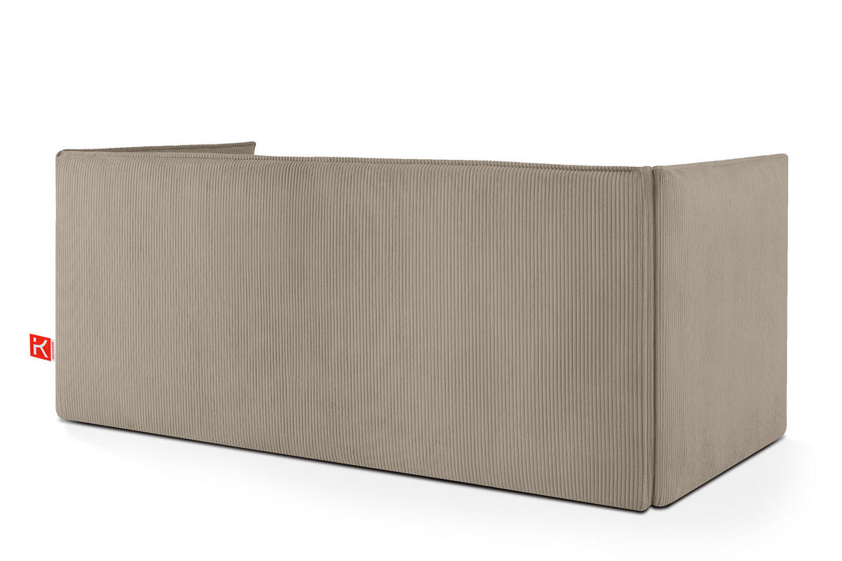 JUGENDBETT ROTI Einzelbett mit Bettkasten, 90x200cm, Bett mit Bonellmatratze, mit Rückenlehne - Beige/Schwarz, Holz/Holzwerkstoff (92/200cm) - KONSIMO®