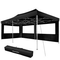 PAVILLON Viola,inklusive Spannseilen, Heringen und Tragetasche,schwarz - Schwarz, Kunststoff (300/280/600cm) - tectake