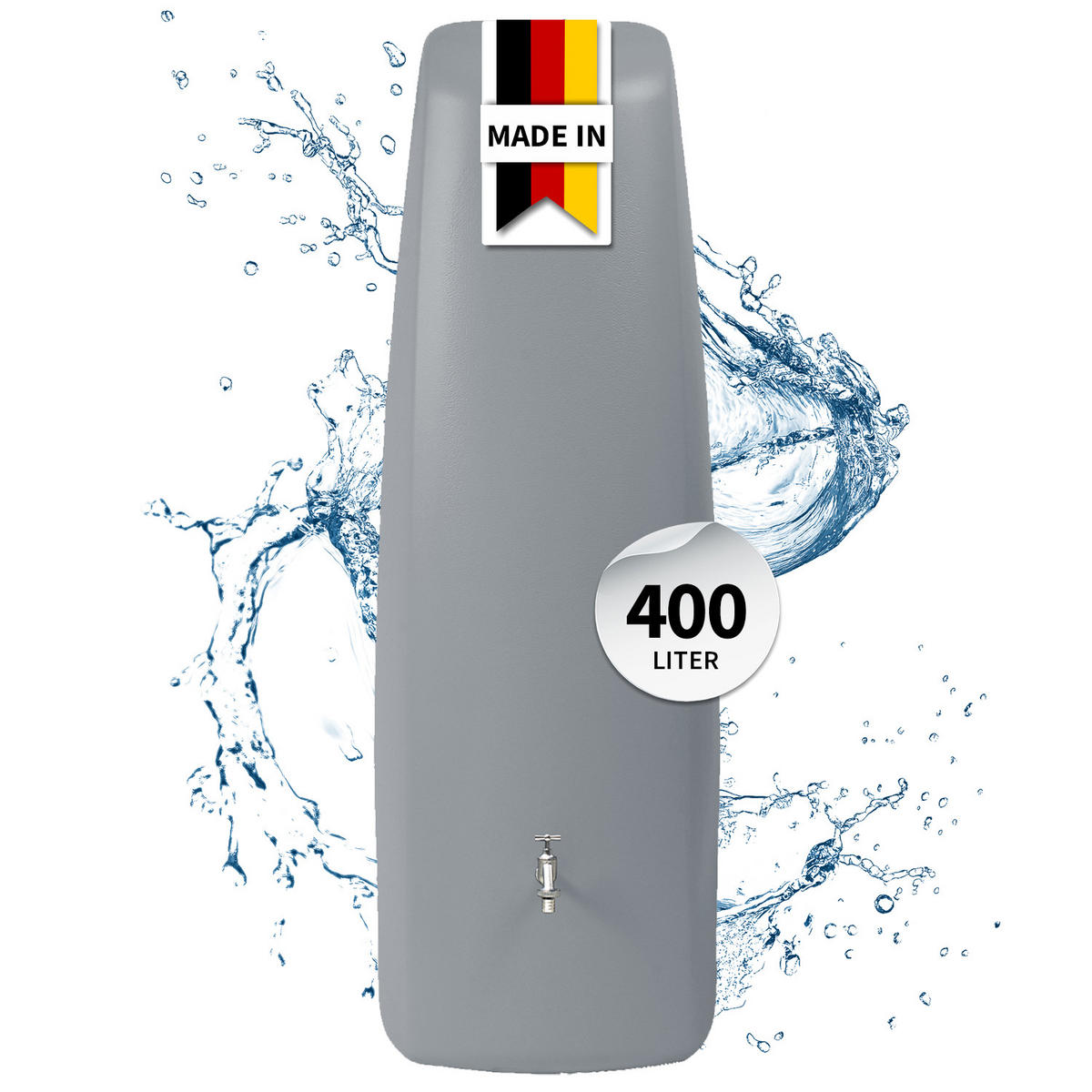 WANDTANK 400 L, steingrau - Grau, Kunststoff (60/180/60cm) - GARANTIA