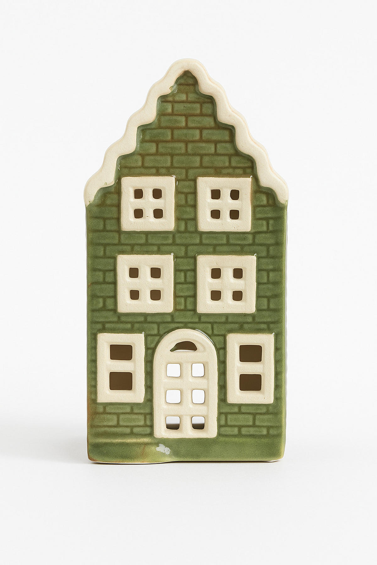LED-LATERNENHAUS Hytte Grün 5,6x5,2x11 cm Keramik - Grün, Keramik (5.2/11/5.6cm) - Mondex