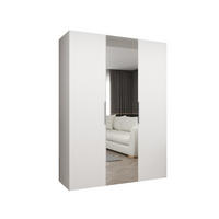 DREHTÜRENSCHRANK 202/150/52 3-türig - Kaschmir/Schwarz, Holz (150/202/52cm) - MÖBEL KRYSPOL