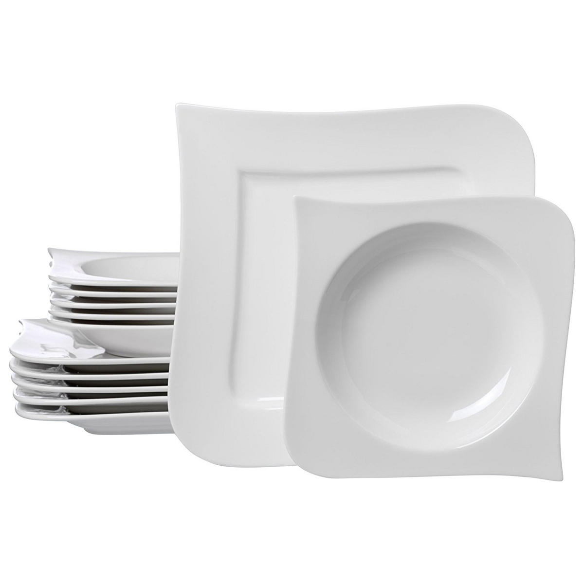 TAFELSERVICE Melodie weiß 12er Set - Weiß, Keramik (1/1/1cm) - Ritzenhoff Breker