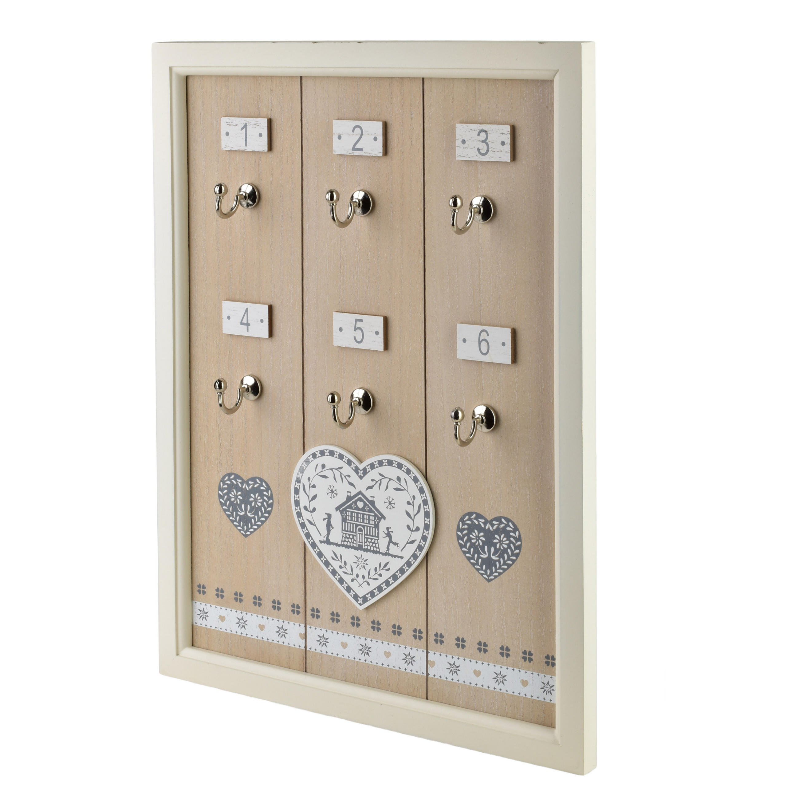 SCHLÜSSELHALTER Stacy Weiß 40x30x1,5 cm Holz - Weiß, Holz (1.5/30/40cm) - Mondex