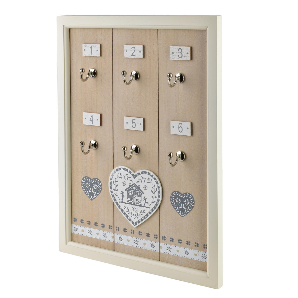 SCHLÜSSELHALTER Stacy Weiß 40x30x1,5 cm Holz - Weiß, Holz (1.5/30/40cm) - Mondex