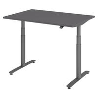 SCHREIBTISCH elektrisch Bluetooth & App XDLR 120/80/72 cm in Graphitfarben/Graphitfarben - Graphitfarben, Holzwerkstoff (120/80/72cm) - bümö