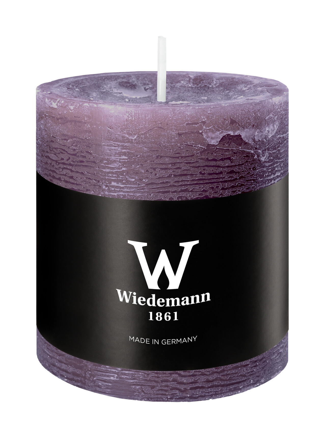 STUMPENKERZE Rustik Marble Style Mauve Lila 80 x Ø 68 mm, 1 Stück - Mauve, Paraffin (7/8cm) - Wiedemann Kerzen
