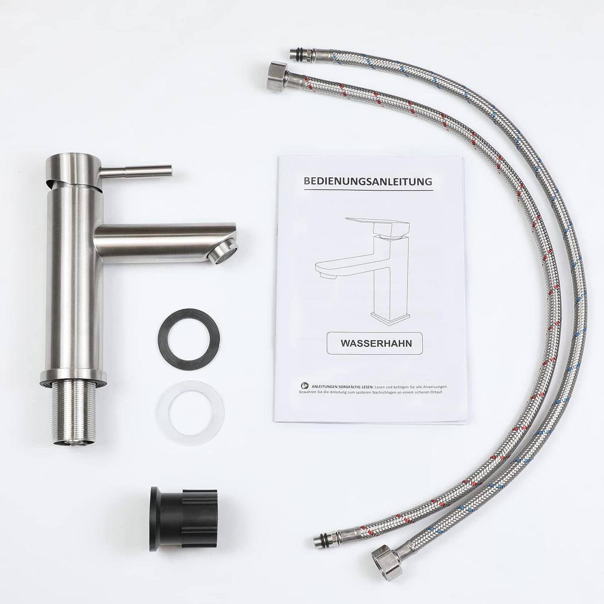 WASCHTISCHARMATUR Wellana 14.6/4.6/17.4 cm - Nickelfarben, Metall (4.6/17.4/14.6cm) - ZMH