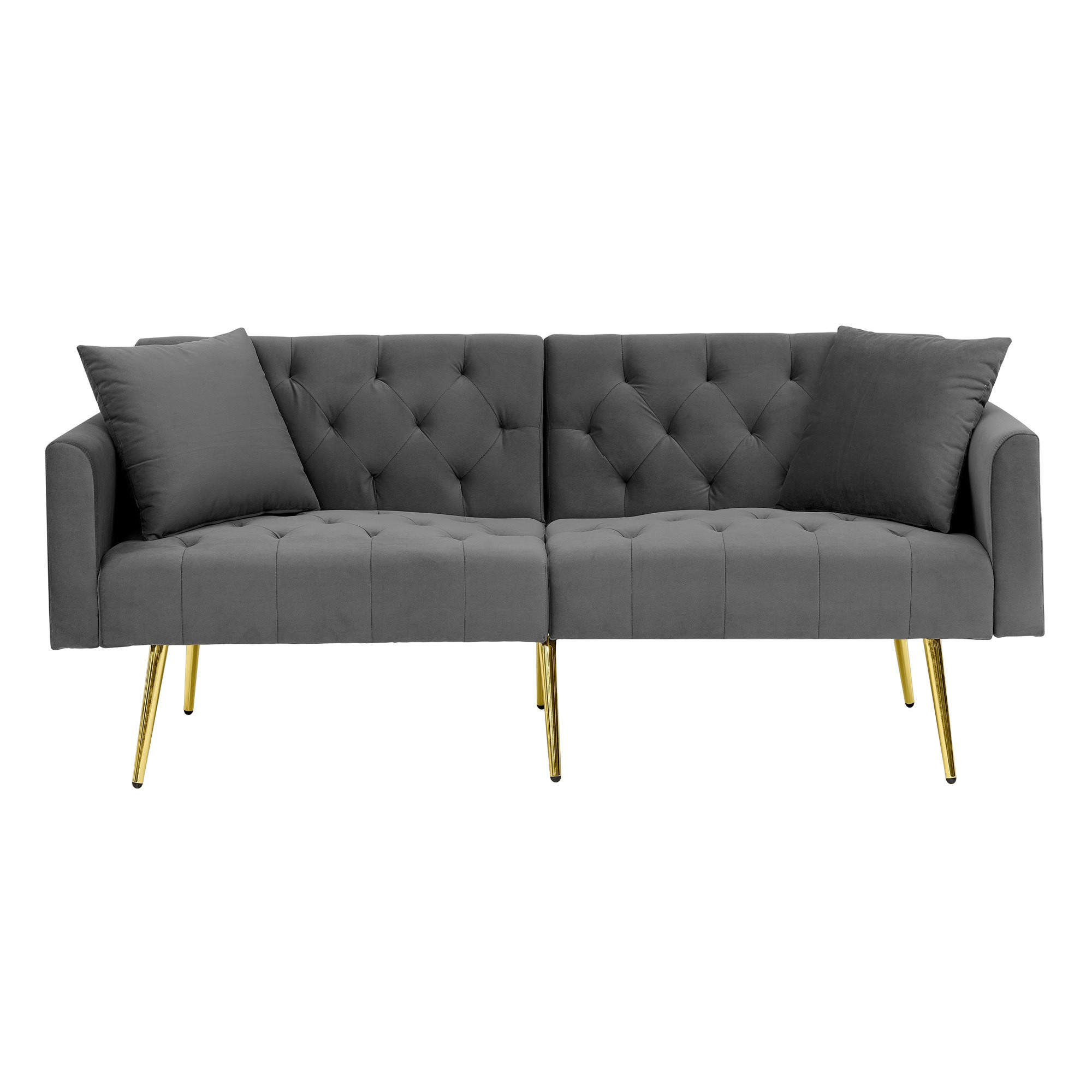 SCHLAFSOFA 177/78/74 cm in Gray Samt mit Aufbewahrungstasche - Grau, Textil (78/74/177cm) - Oxeza