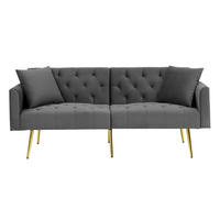 SCHLAFSOFA 177/78/74 cm in Gray Samt mit Aufbewahrungstasche - Grau, Textil (78/74/177cm) - Oxeza