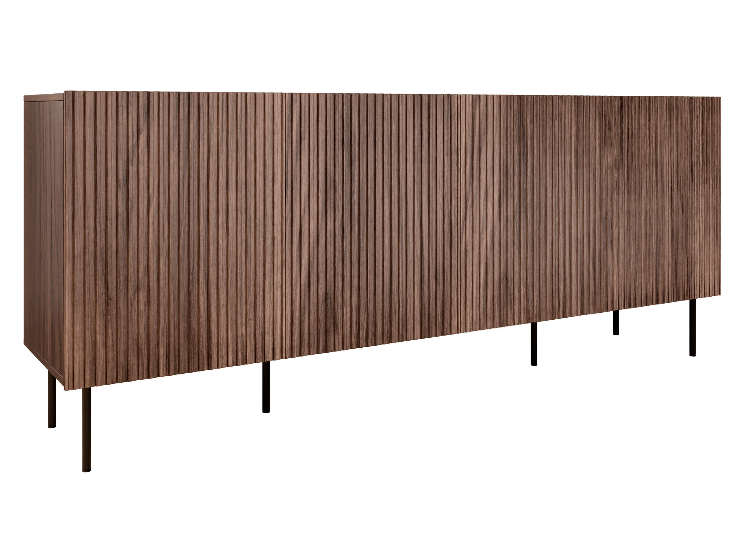 SIDEBOARD Tacos 200 4D - Schwarz/Braun, Holzwerkstoff/Metall (201/81/42cm) - MIRJAN24