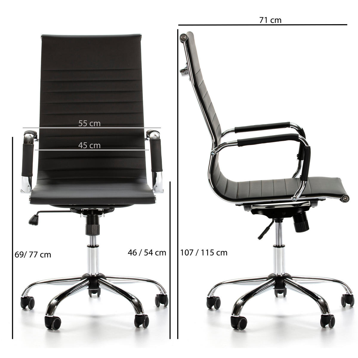 SCAUN rotativ Londres cu funcție de pat, negru - negru, blană (71/107/55cm) - VS Venta-stock