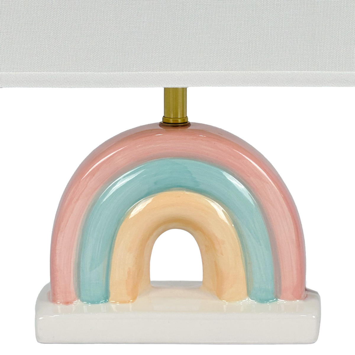 LAMPĂ DE MASĂ Alb ceramică curcubeu E27 60 W 37x28x15 cm - alb, ceramică/material textil (15/28/37cm) - Relaxdays