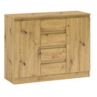 KOMMODE A1a Artisan Eiche 109 / 37 / 85 cm - Eiche Artisan/Weiß, Holz/Holzwerkstoff (109/85/37cm) - Feldmann-Wohnen