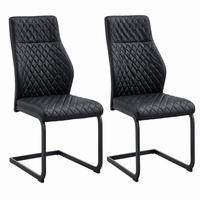 ESSZIMMERSTUHL 2er-Set mit hoher Rückenlehne 100 cm PU-Lederoptik Schwarz - Schwarz, Metall (63/100/43cm) - Meubliv