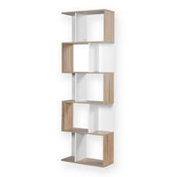 BÜCHERREGAL mit mehreren Fächern H180 cm - Dekor Holz und Weiß - Apfelbaumfarben, Holzwerkstoff (24/180/60cm) - Calicosy