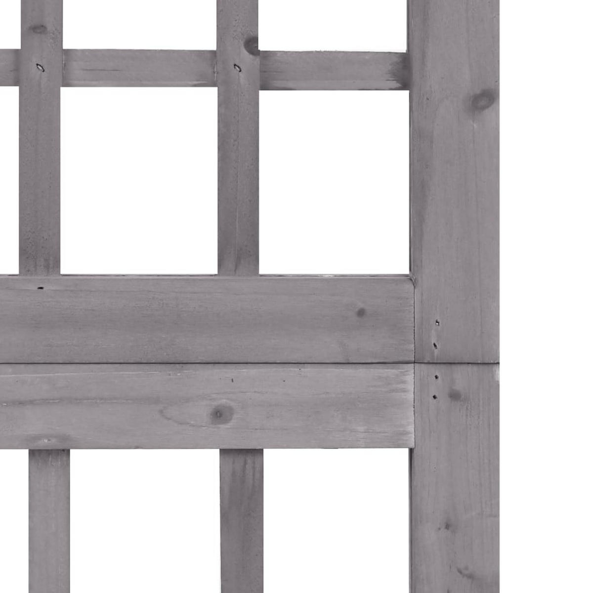 SPALIER/PARAVENT 4-Teilig Massivholz Tanne Grau 161/180 Cm - Grau, Holz (180/2/161cm) - vidaXL