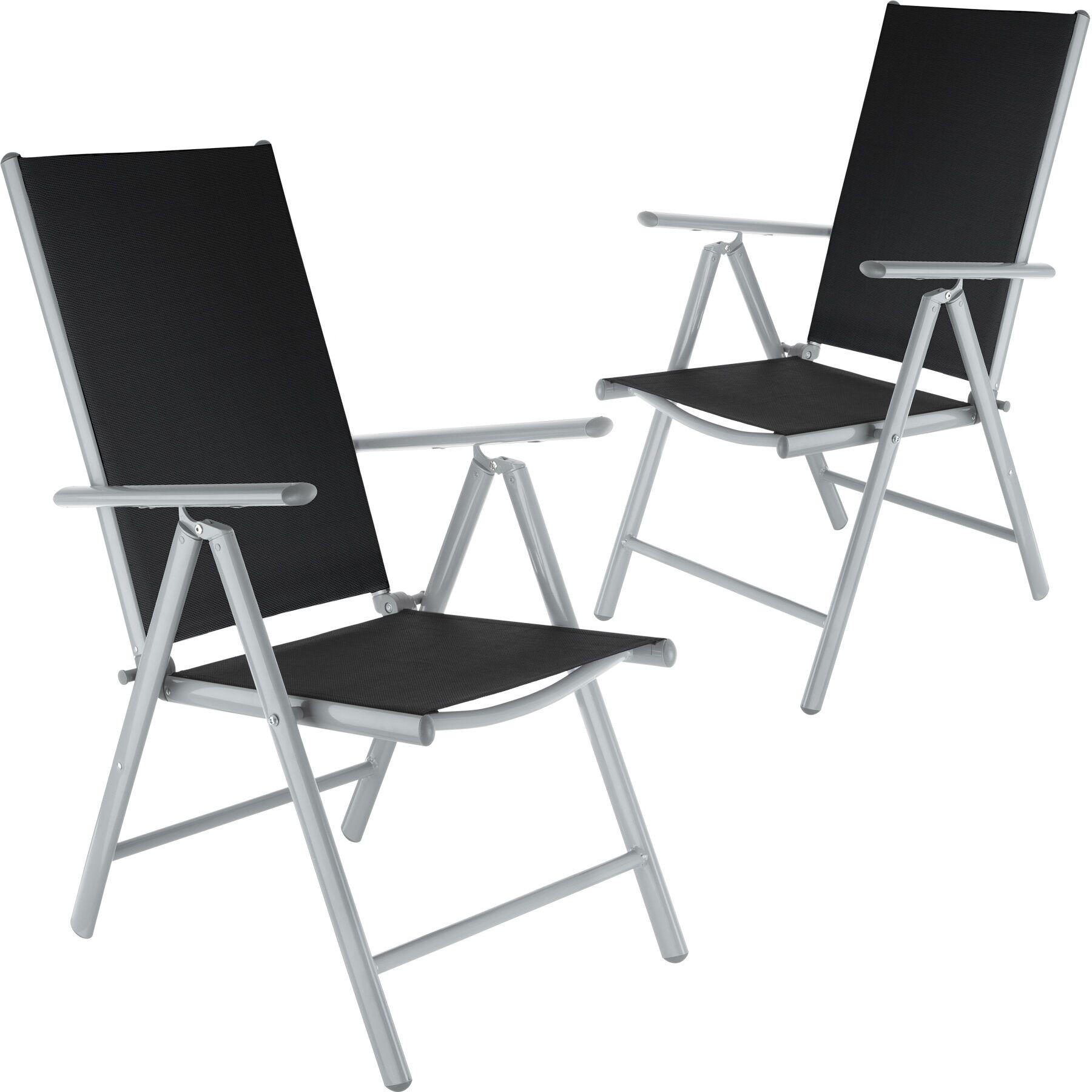 GARTENSTUHL 2er Set Marilena, 67 x 56 x 105 cm,silber - Silberfarben, Metall (56/105/67cm) - tectake