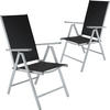 GARTENSTUHL 2er Set Marilena, 67 x 56 x 105 cm,silber - Silberfarben, Metall (56/105/67cm) - tectake