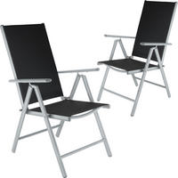 GARTENSTUHL 2er Set Marilena, 67 x 56 x 105 cm,silber - Silberfarben, Metall (56/105/67cm) - tectake