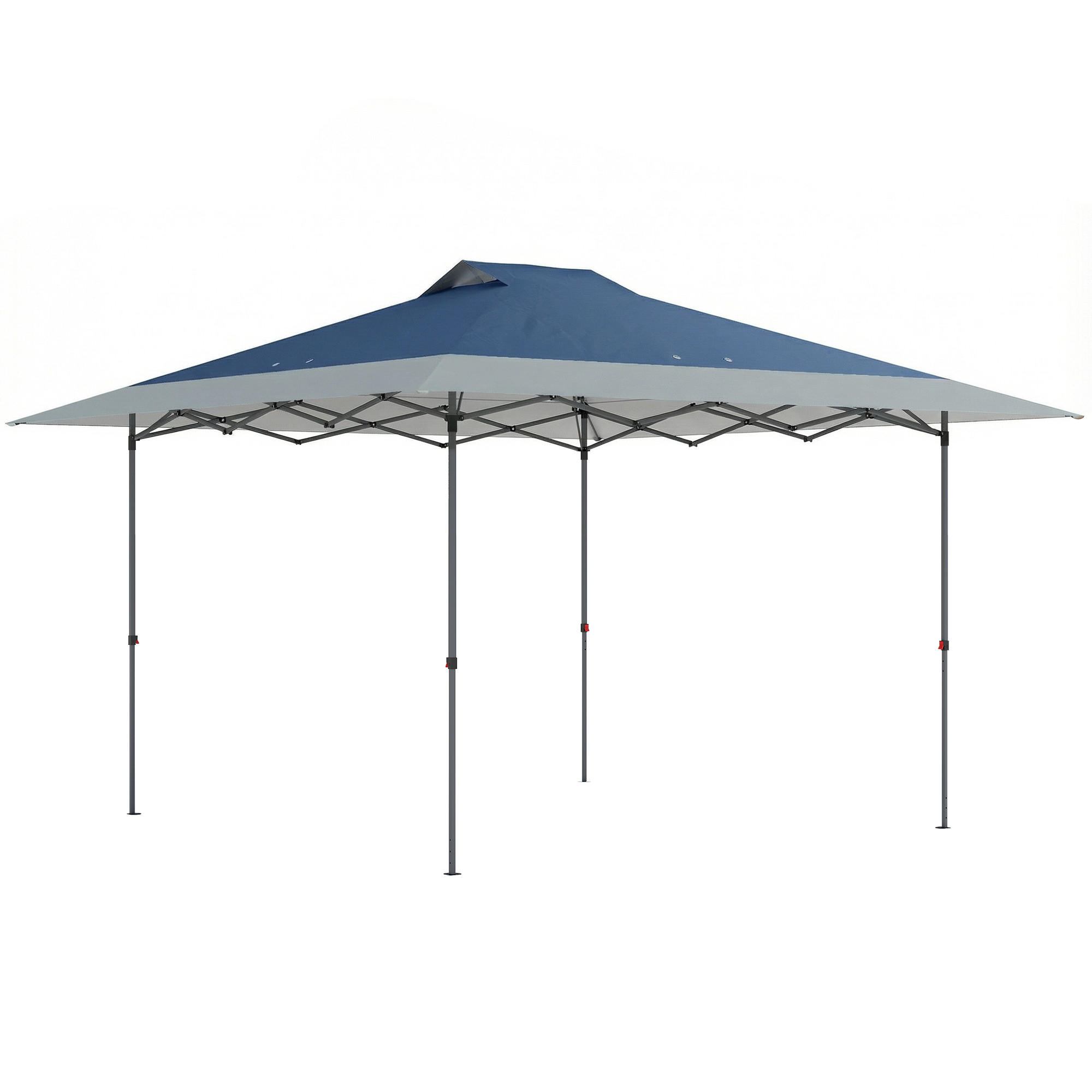 PAVILLON Dunkelblau 395/395/285 cm - Dunkelblau/Grau, Metall (395/285/395cm) - Outsunny