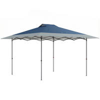 PAVILLON Dunkelblau 395/395/285 cm - Dunkelblau/Grau, Metall (395/285/395cm) - Outsunny