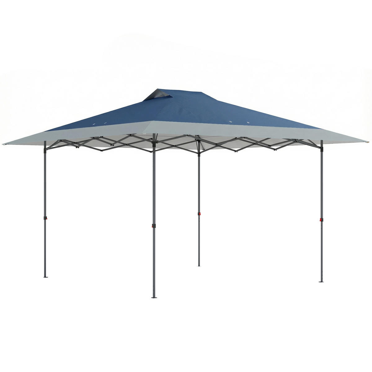 PAVILLON Dunkelblau 395/395/285 cm - Dunkelblau/Grau, Metall (395/285/395cm) - Outsunny