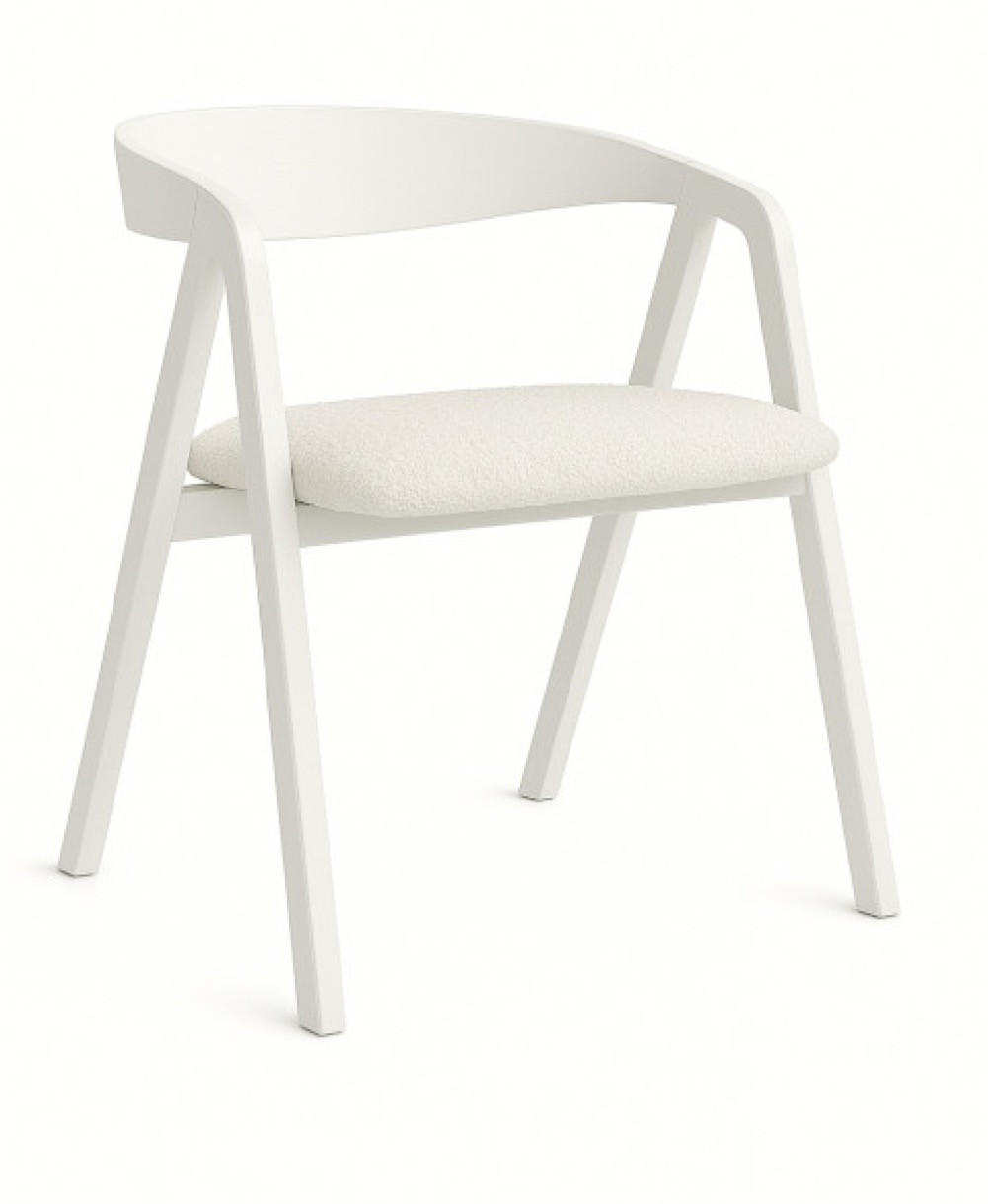 STUHL Weiss Leon - Weiß, Holzwerkstoff (55.5/73/55.5cm) - Sepro Meble
