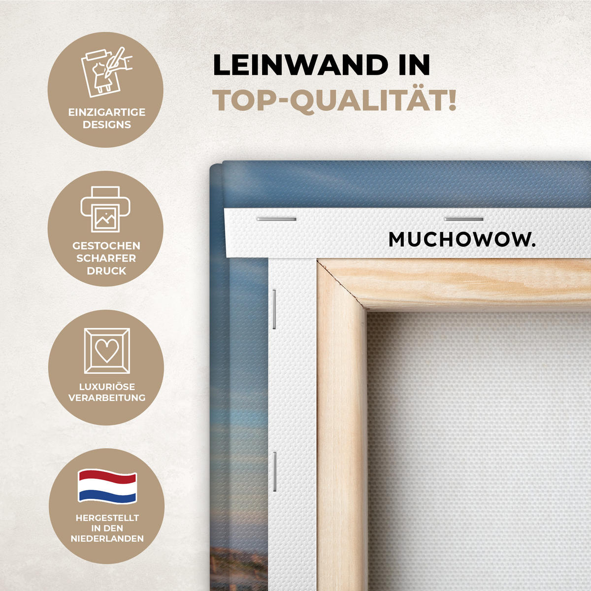 LEINWANDBILD Strand - Meer - Düne - Sonnenuntergang - Landschaft XXL 150x100 cm - Beige, Textil (150/100cm) - MuchoWow