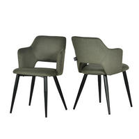 ESSZIMMERSTUHL 2er Set Haustierfreundlich in Grün - Grün, Textil/Metall (48/78.5/43cm) - Meubles Cosy