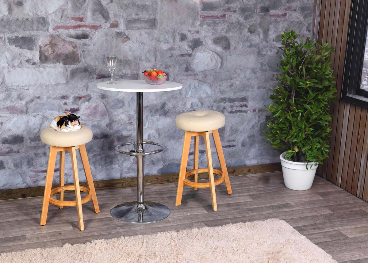 BARHOCKER Bordeaux 2er-Set - Bordeaux, Holz (45/67/45cm) - MCW