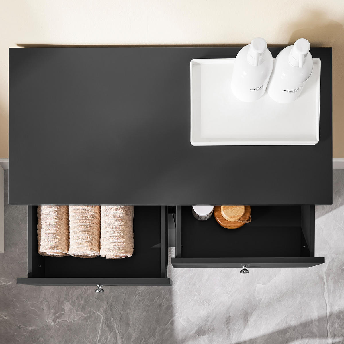 WÄSCHESCHRANK Schwarz - Schwarz, Holzwerkstoff (78/91/38cm) - SoBuy