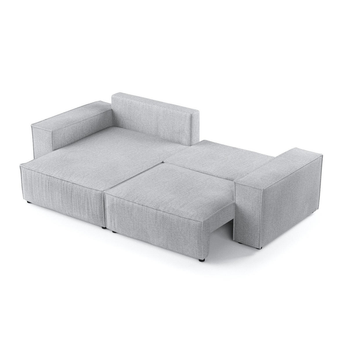 ROHOVÁ SEDAČKA SENSO, textil, Světle béžová - černá/světle šedá, dřevo/kompozitní dřevo (255/148cm) - AltaBeds