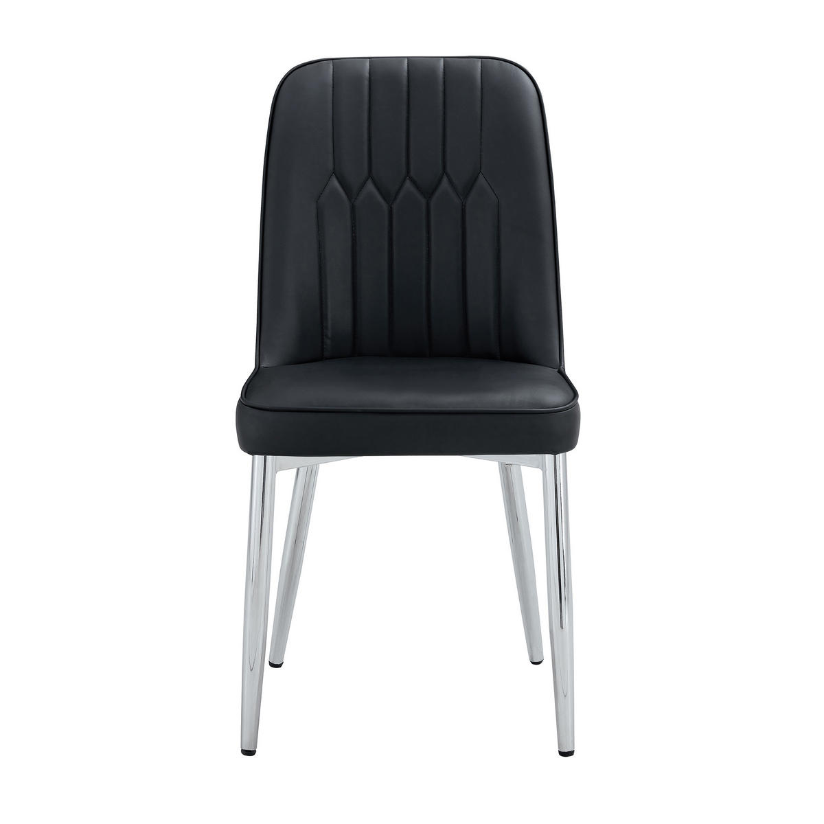 STUHL-SET DE-36519 2 Stück mit PU-Bezug und Metallbeinen Silber - Silberfarben, Metall (41.5/89/43cm) - ComfortXL