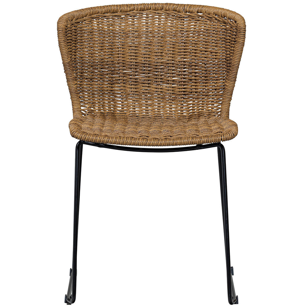 GARTENSTUHL - Polyrattan / Eisen - Braun / Schwarz - Schwarz/Braun, Naturmaterialien/Metall (55/78/54cm) - home24