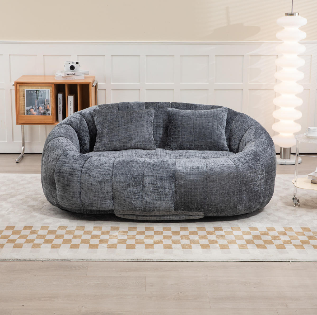 SITZSACK Sofa 150 x 95 x 63 cm Chenille Gray - Grau, Kunststoff (95/63/145cm) - Beauniv
