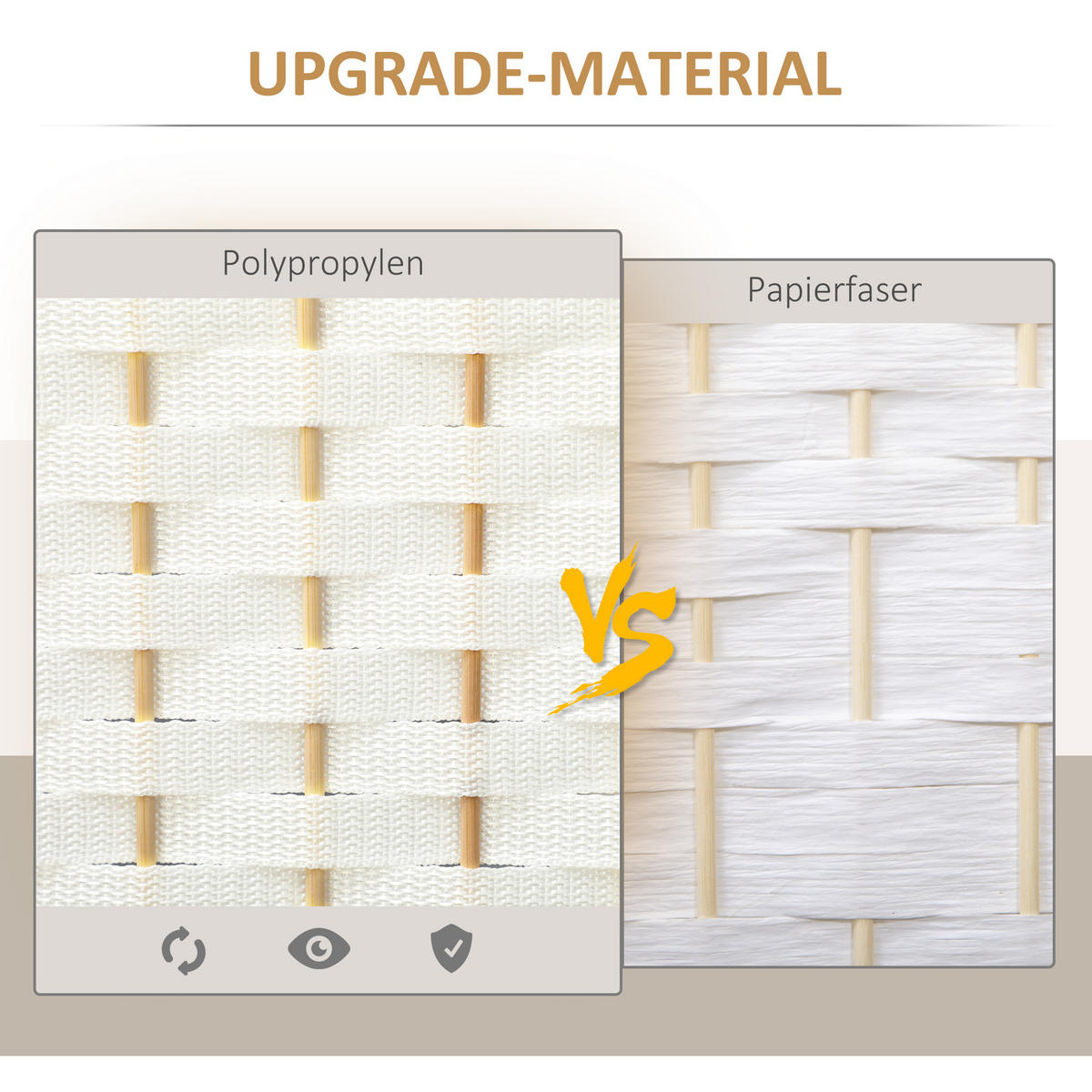 PARAVENT 6-teilig 240 x 170 cm Raumteiler Trennwand aus Kiefernholz Weiß - Weiß, Holz (1.6/170/240cm) - HOMCOM