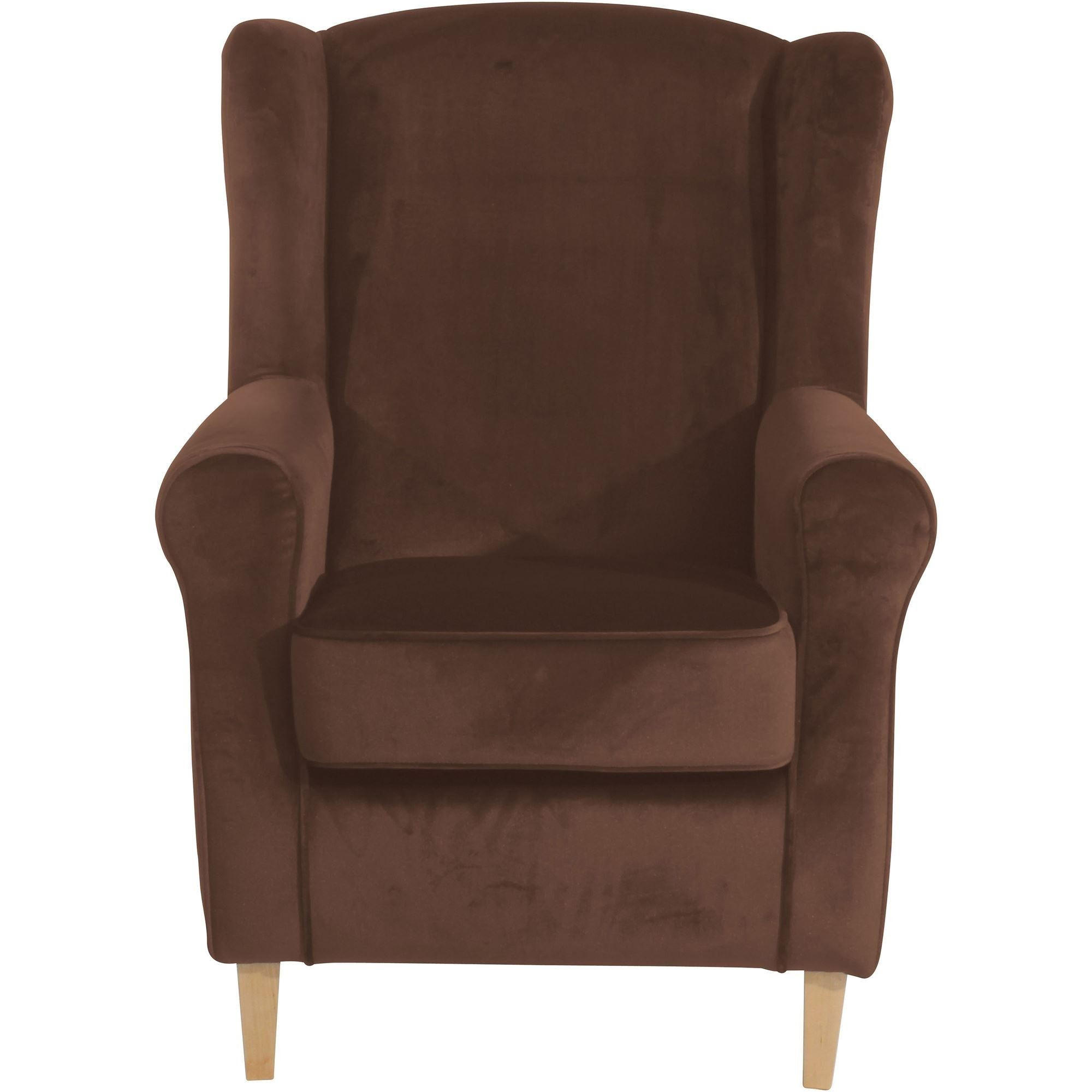 OHRENSESSEL Karlen Bezug Samtvelours Buche natur / braun - Buchefarben/Braun, Kunststoff (86/103/77cm) - 58aufmkessel