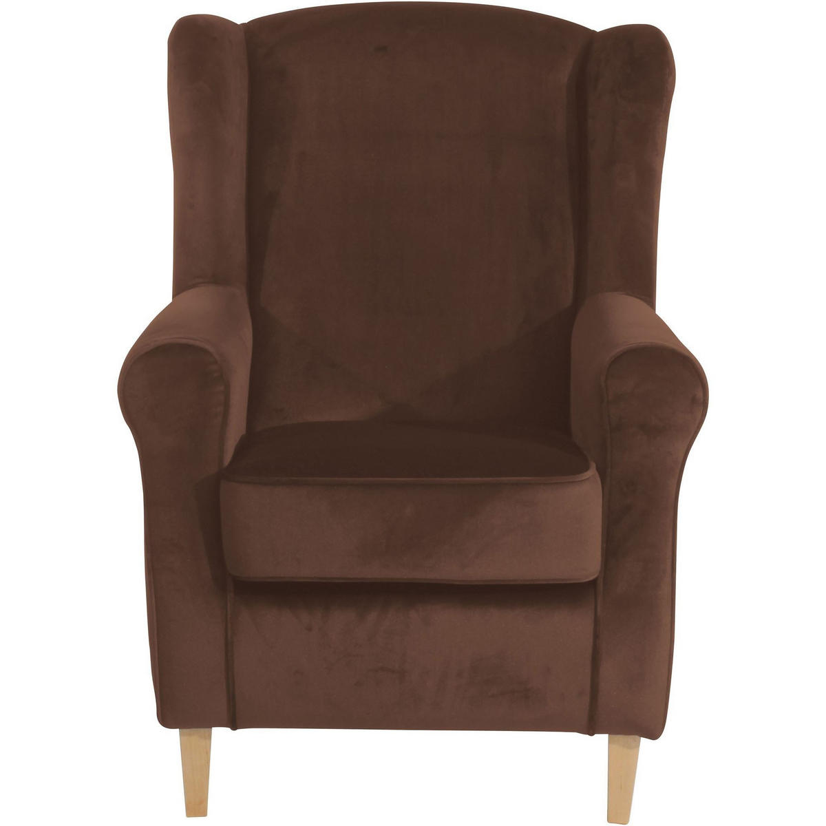 OHRENSESSEL Karlen Bezug Samtvelours Buche natur / braun - Buchefarben/Braun, Kunststoff (86/103/77cm) - 58aufmkessel