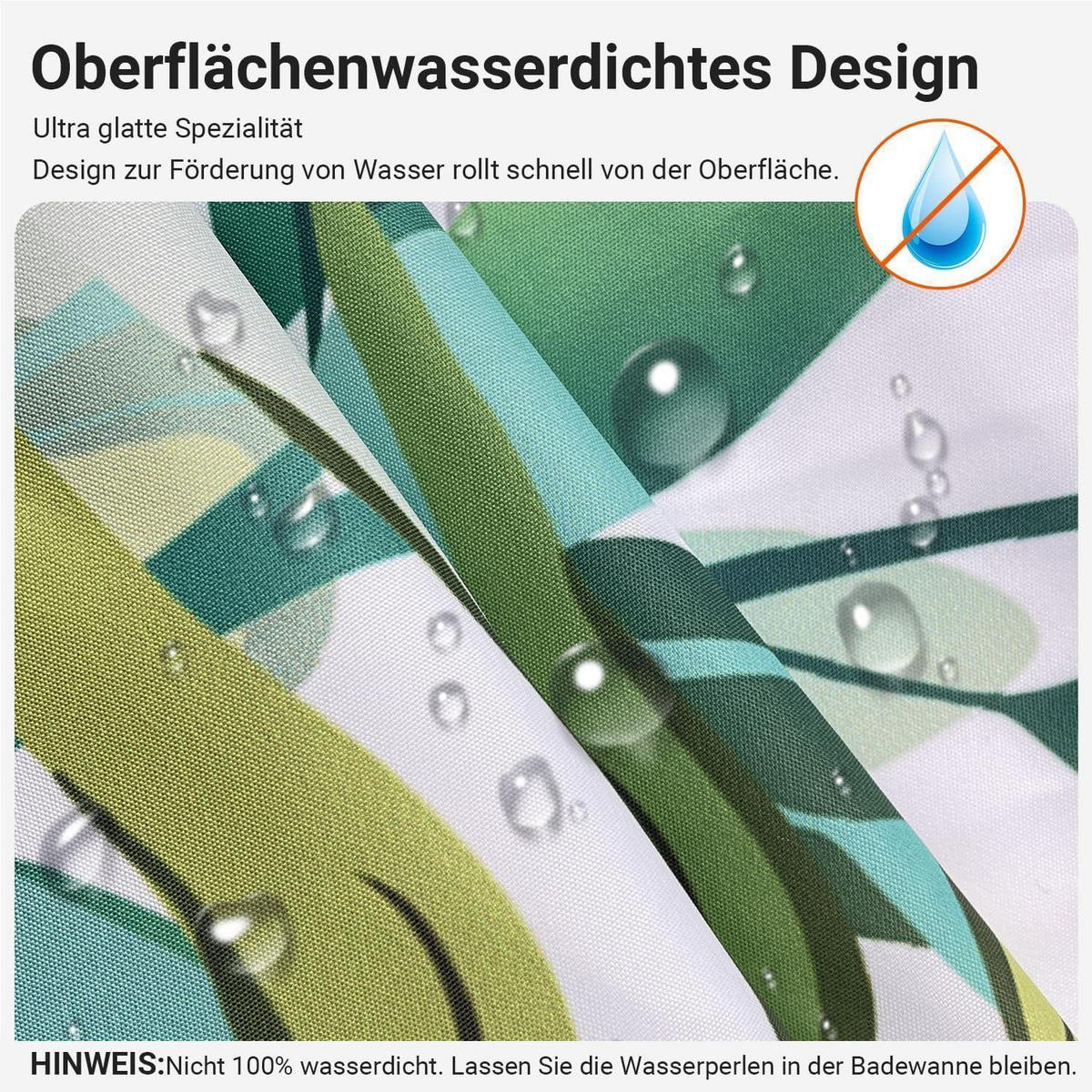 DUSCHVORHANG Blätter Grün 120 x 200 cm - Grün, Textil (120/200cm)