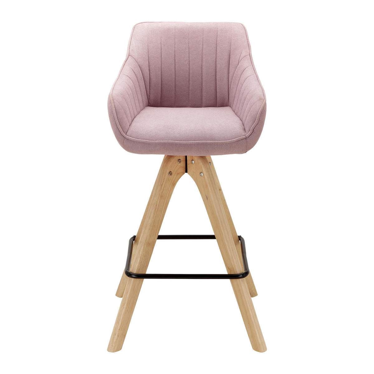 BARHOCKER Leonie Rosa Webstoff Drehbar Gepolstert - Rosa, Holz (55/106/56cm) - Bessagi Home