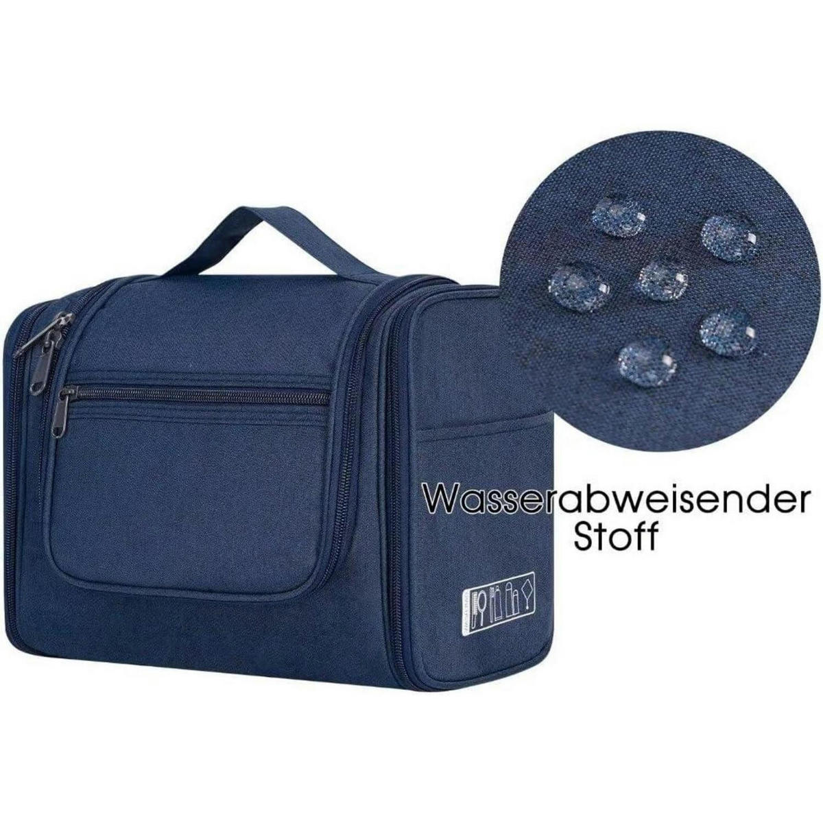 KULTURTASCHE zum Aufhängen Blau 27 x 15,5 x 59 cm - Blau, Textil (5/2/5cm)
