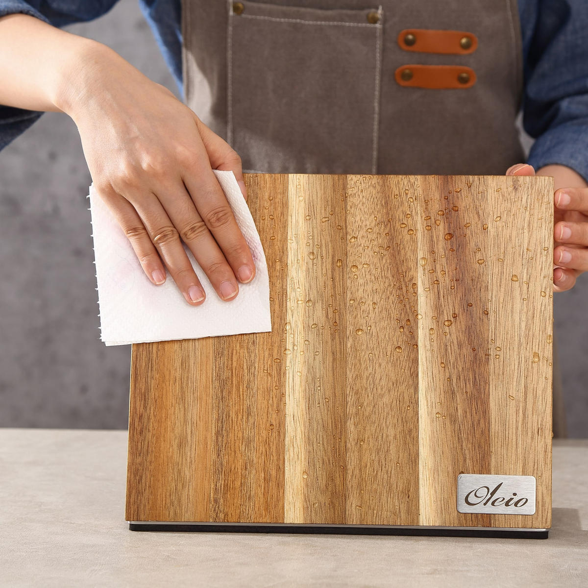 MESSERSET 3-TEILIG 8–16 cm - Braun, Holz/Metall - Wakoli