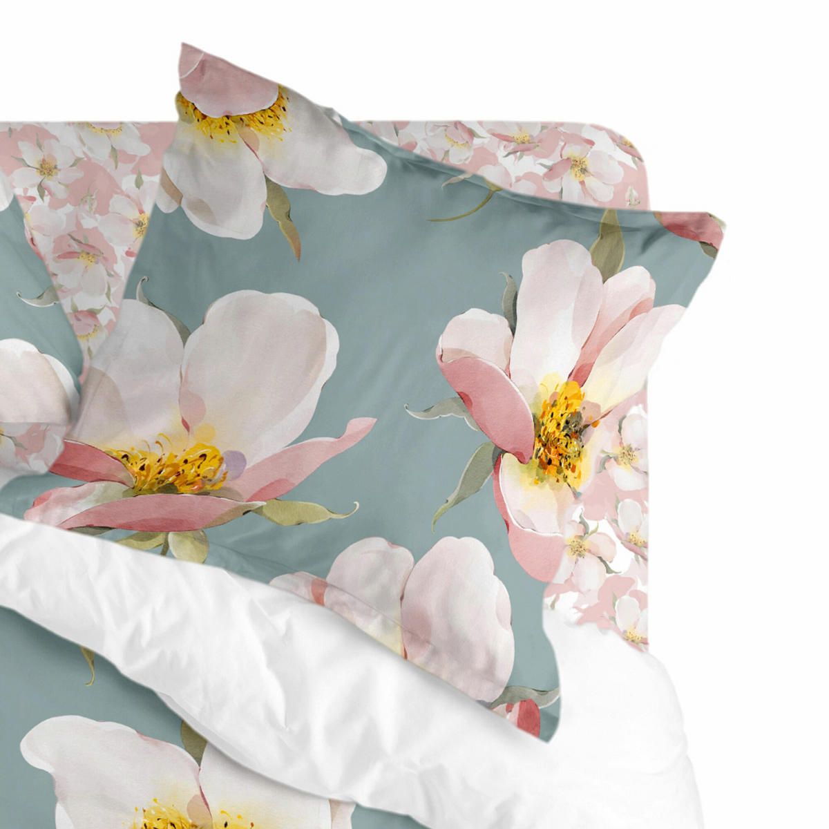 KISSENBEZUG spring blossom 60x70 cm mehrfarbig - Multicolor, Textil (60/70cm) - Happy Friday