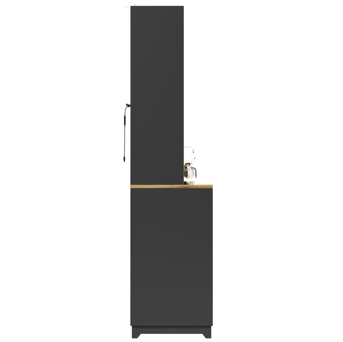 BUFFET 120/180/40 cm Schwarz aus MDF und Metall mit LED-Beleuchtung - Schwarz, Holzwerkstoff (40/180/120cm) - OKMYHOME