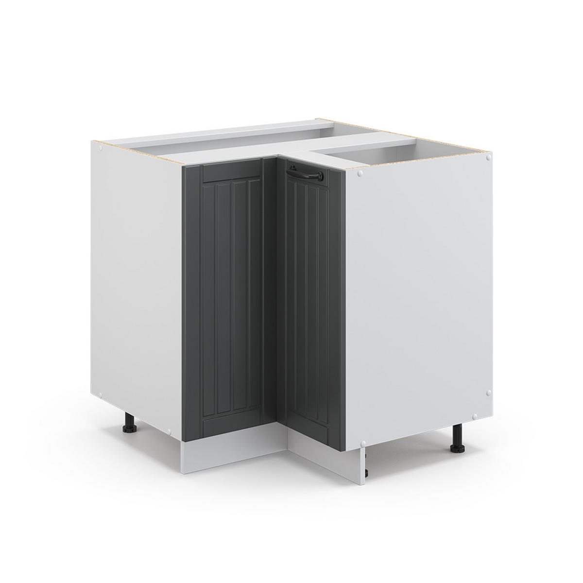 ECKUNTERSCHRANK Fame-Line Anthrazit Landhaus 80.5 cm ohne AP - Anthrazit/Weiß, Holzwerkstoff (80.5/82/51.6cm) - Vicco