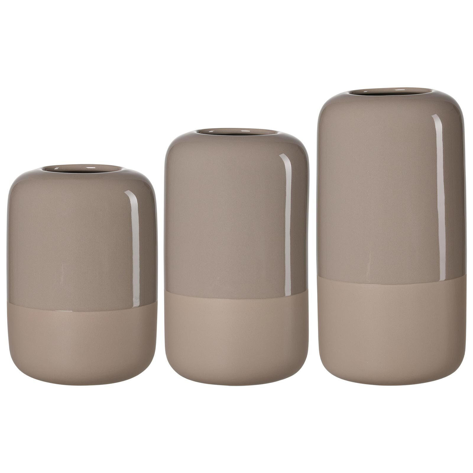 VASEN Dome Braun 20/25/30 cm 3er Set - Braun, Keramik (1cm) - Ritzenhoff Breker
