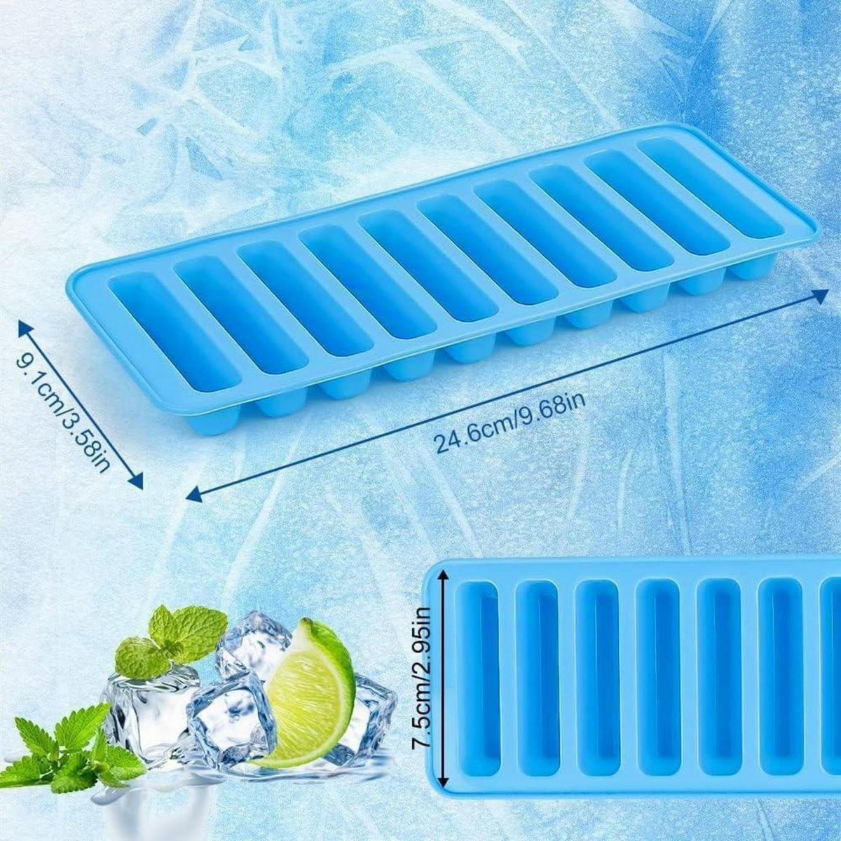 EISWÜRFELFORM Silikon 20er Set - Blau, Kunststoff (9.1/7.5/24.6cm)