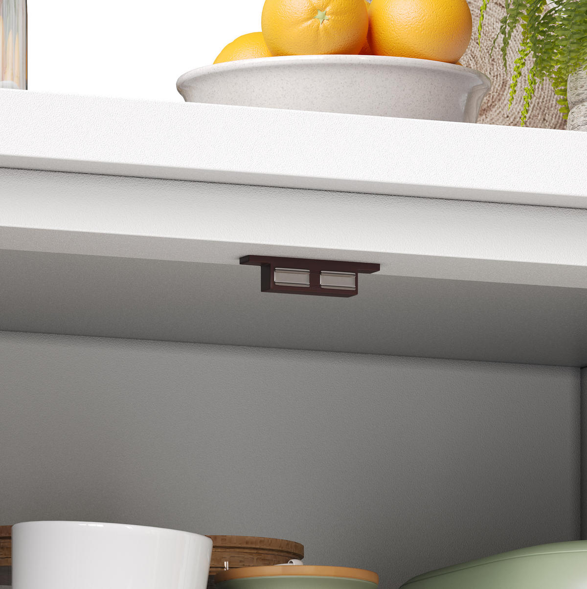 KÜCHENSCHRANK mit 5 Schubladen 80x40x140 cm MDF Weiß - Weiß, Holzwerkstoff (40/140/80cm) - Meubliv