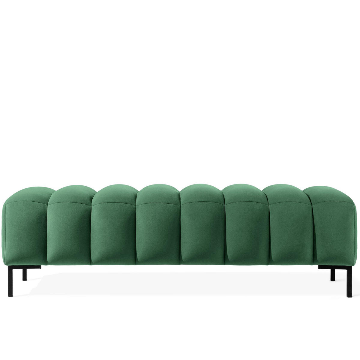 POLSTERBANK Bettbank PECCO, Metallbeinen - Dunkelgrün/Schwarz, Holz/Textil (160/50/50cm) - KONSIMO®